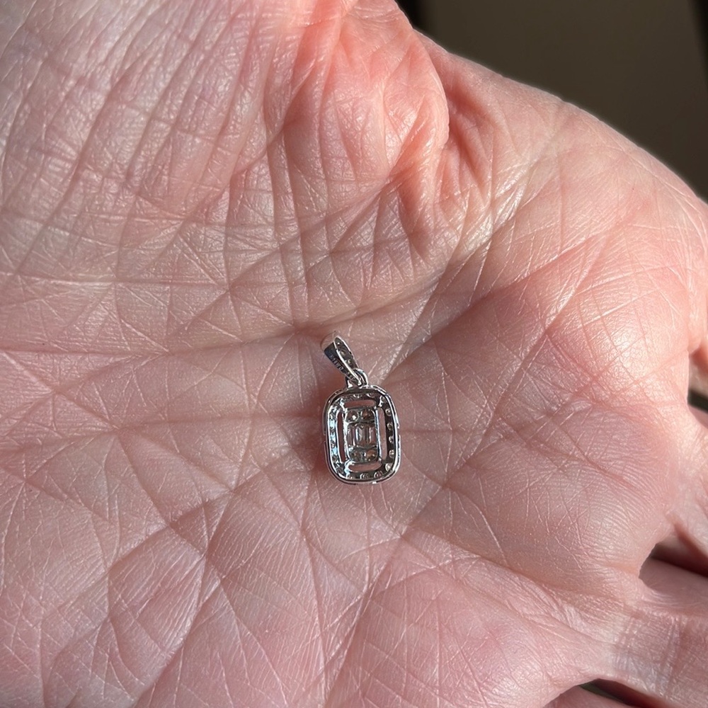 Gorgeous jewelry pendant head 0.25ct diamond white gold with 16 in 14k chain - Picture 3 of 6